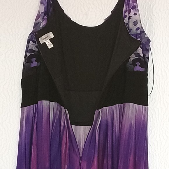 Dressbarn black and purple dress - Picture 3 of 9